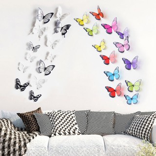 Set 18 Decal dán tường Hình Bươm Bướm 3d