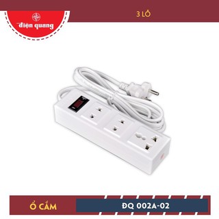 Ổ cắm Điện Quang ĐQ 002A-02 (3 lỗ dây 5 mét)