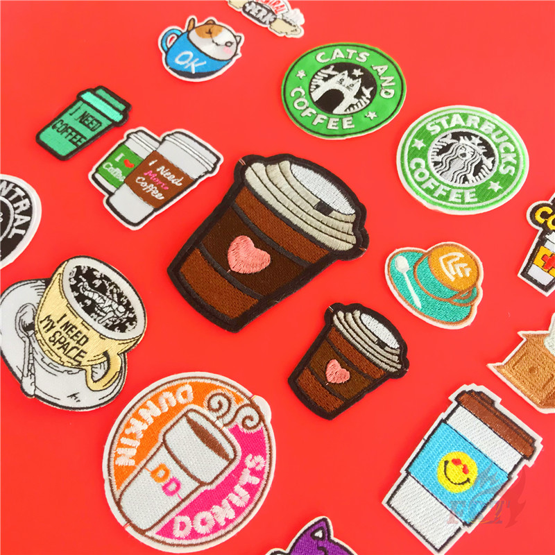 1 Miếng HÌnh Dán/Thêu Chữ Enjoy Your Coffee Time