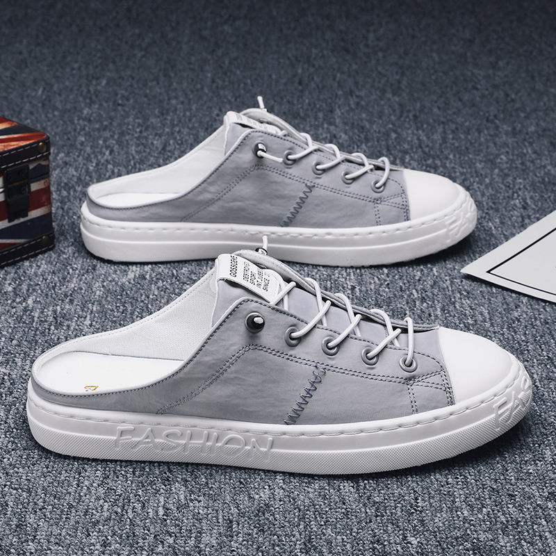 Giày Lười Vải Canvas Không Gót Thoáng Khí Thời Trang Mùa Hè Cho Nam