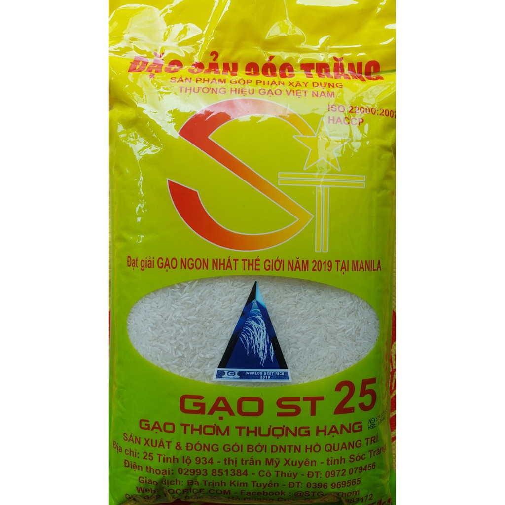 Gạo ST25 Chính hiệu Chú Cua - Gạo ngon nhất thế giới (túi 5kg) | BigBuy360 - bigbuy360.vn