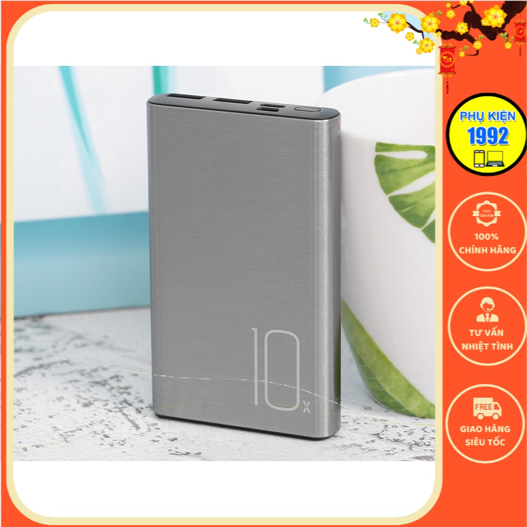 Pin sạc dự phòng Polymer 10.000 mAh Type C Xmobile PJ JP190ST xám