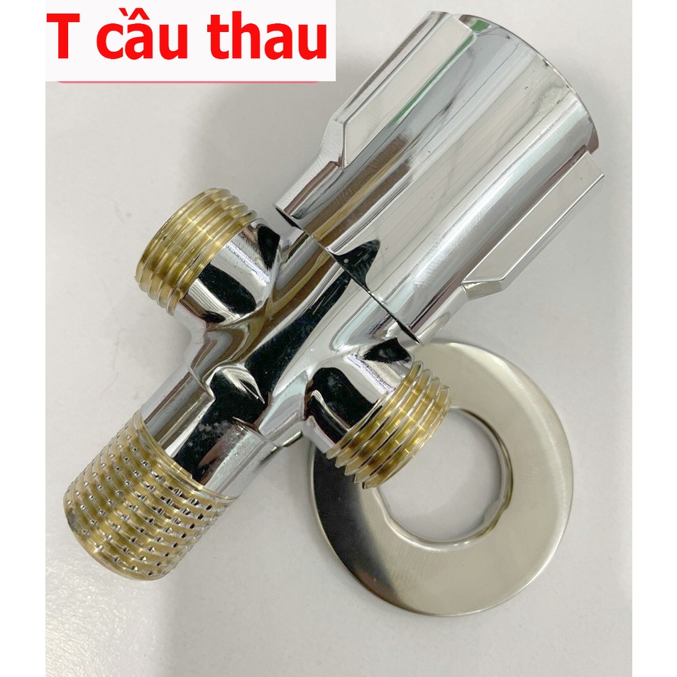 (LOẠI 1-HÀNG THAU} Van Chia Nước cho vòi xịt vệ sinh và bồn cầu inox 304, van giảm áp,t chia nước, T CẦU THAU