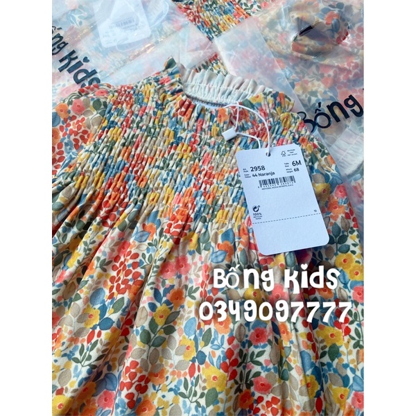 Váy Thu Smock Bé Gái Phủ Nhung MOR