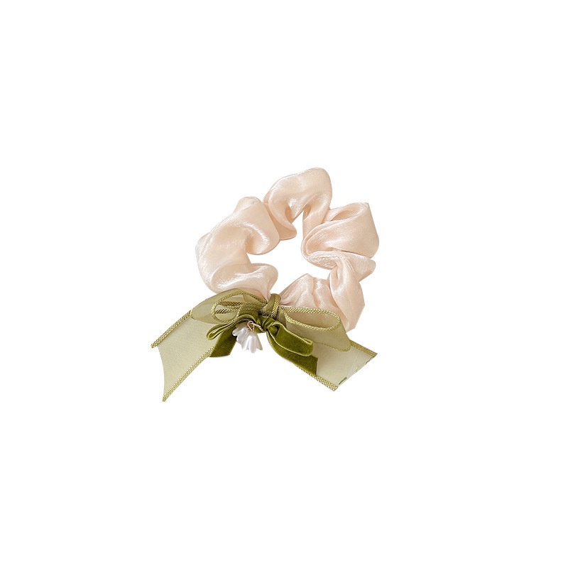 Dây Buộc Tóc Lưới Thắt Nơ Cỡ Lớn Màu Xanh Lá Nhạt Thời Trang Xuân Hè Thanh Lịch