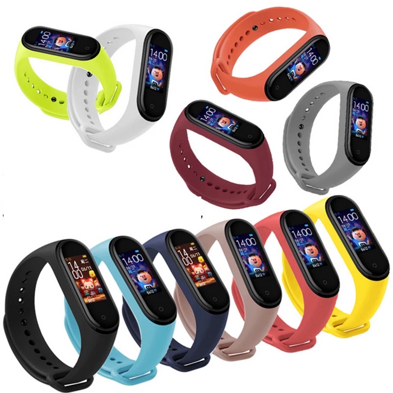 Dây đeo silicone thay thế 9 màu thích hợp cho Xiaomi Mi Band 3