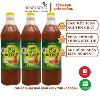 Combo 3 Mật ong thô Honeyboy 1000ml (1 lít) Nguyên Chất