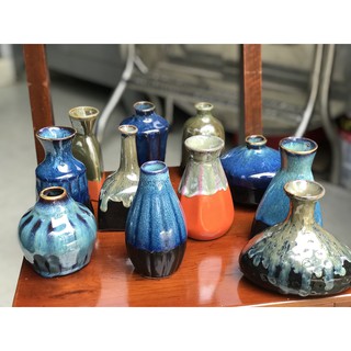 Bộ 3 bình hoa gốm sứ bát tràng mini