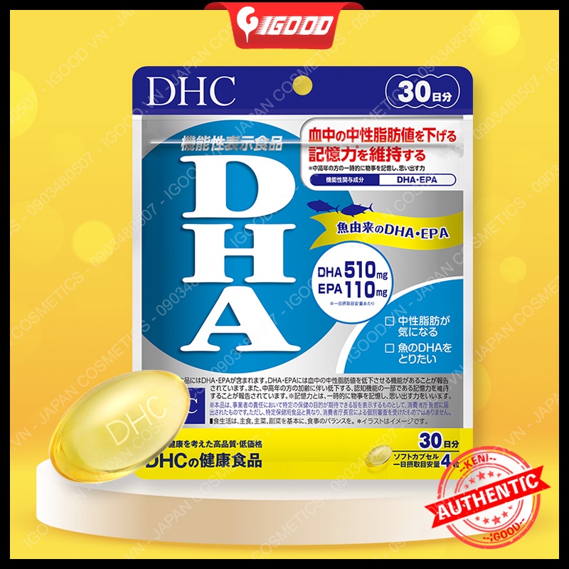 (Có quà tặng) Viên uống bổ não DHC bổ sung DHA Nhật Bản