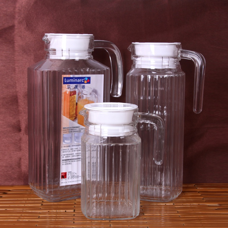 Bình nước thủy tinh Quadro cao cấp dung tích lớn vân sọc Luminarc