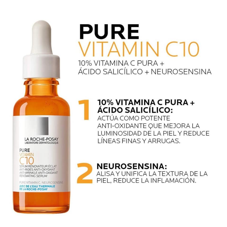 Vitamin C 𝐋𝐚 𝐑𝐨𝐜𝐡𝐞 𝐏𝐨𝐬𝐚𝐲 𝐏𝐮𝐫𝐞 𝐕𝐢𝐭𝐚𝐦𝐢𝐧 𝐂𝟏𝟎 làm sáng da