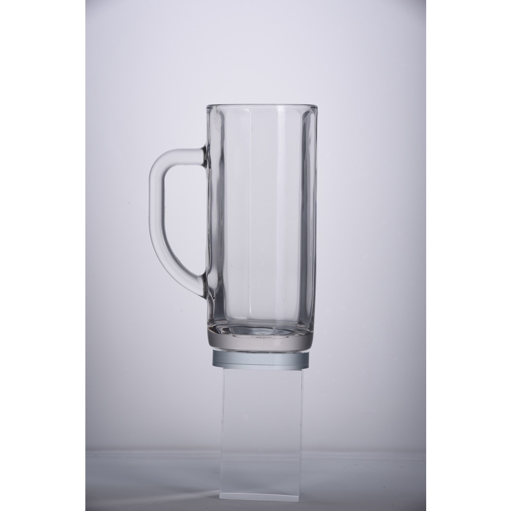 Bộ 6 cốc uống bia thủy tinh LOTUS GLASS VTC273 trong suốt có quai cao cấp, an toàn