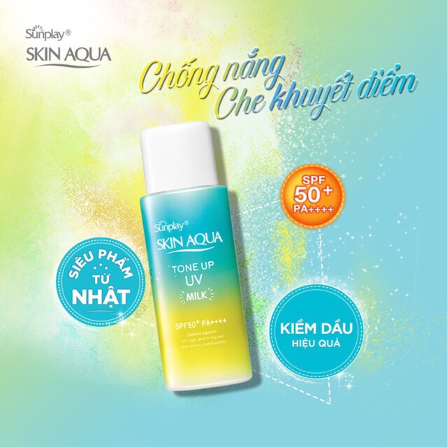 Sữa chống nắng Skin Aqua Tone Up UV Milk (Mint Green) 50g (IP01) – Siêu thị  mỹ phẩm