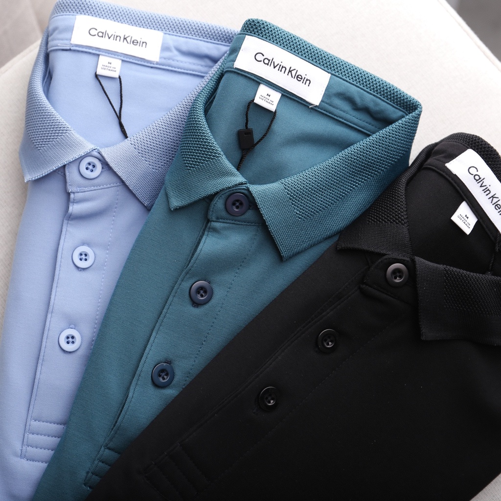 Áo Polo Nam Chất Không Nhăn cổ dệt tổ ong mịn , Áo Thun Cổ Bẻ Xuất Xịn Chất Rayon, Bigsize 100kg - ivanbigisize