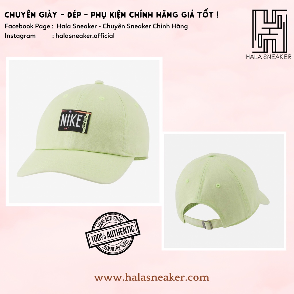 Nón Chính Hãng Nike Green Cap DH2058 358 - Mũ Lưỡi Trai Authentic Unisex Cap - Hala Sneaker