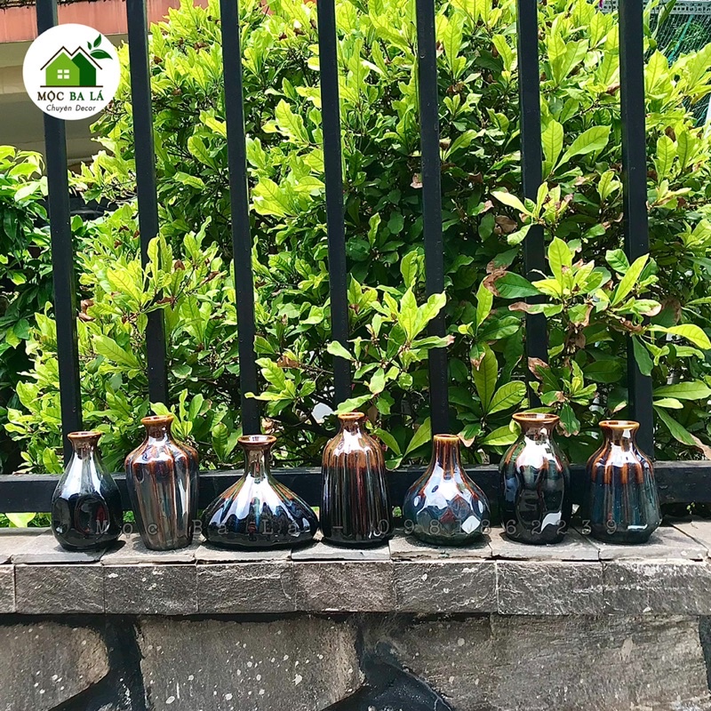 LỌ HOA MINI - MEN HỎA BIẾN - DECOR TRANG TRÍ ĐỂ BÀN - GỐM BÁT TRÀNG - MẪU SỐ 8