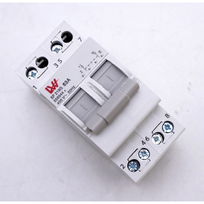 Cầu dao chuyển đổi 2 nguồn điện 1 pha 2P 63A LW
