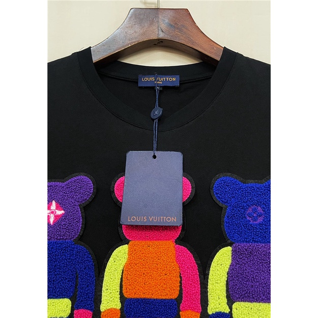 Áo Thun Cotton Tay Ngắn Thêu Họa Tiết Hoạt Hình Thời Trang Mùa Hè L0uis Vu1tt Size S-4XL