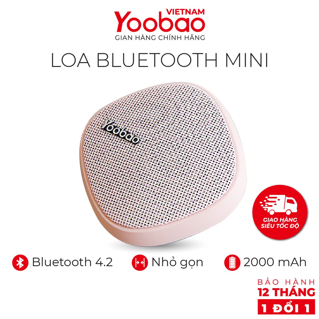 Loa Bluetooth mini Yoobao M1 - Dung lượng 2000mAh - Công suất 3W - Hàng chính hãng - Bảo hành 12 tháng 1 đổi 1