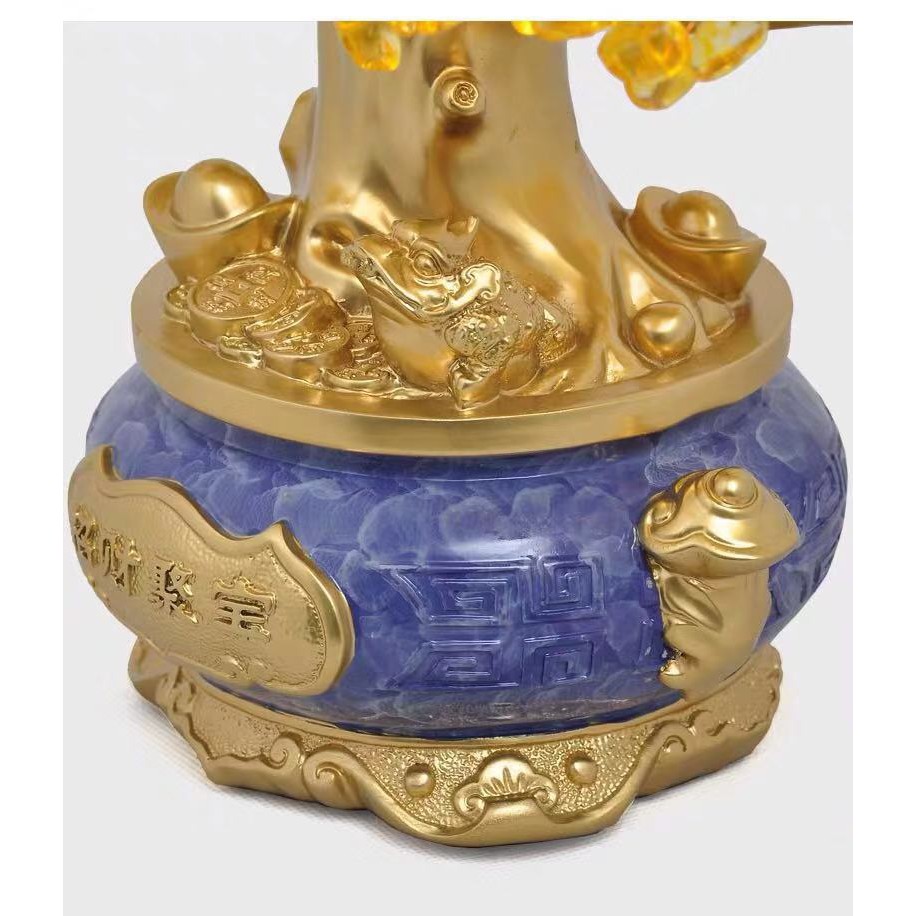 [PHÁP BẢO MINH CHÂU] CÂY CHIÊU TÀI BÌNH XANH 15&quot; - PHÁT TÀI - PHÁT LỘC