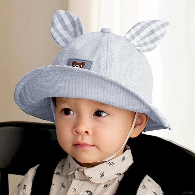 Nón trùm đầu kẻ sọc ca rô dễ thương cho bé