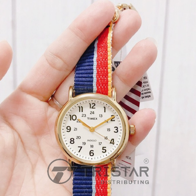 Đồng hồ Unisex Nam Nữ Timex Weekender 38mm TW2R10100 Dây Vải Nhiều Màu - Chính Hãng