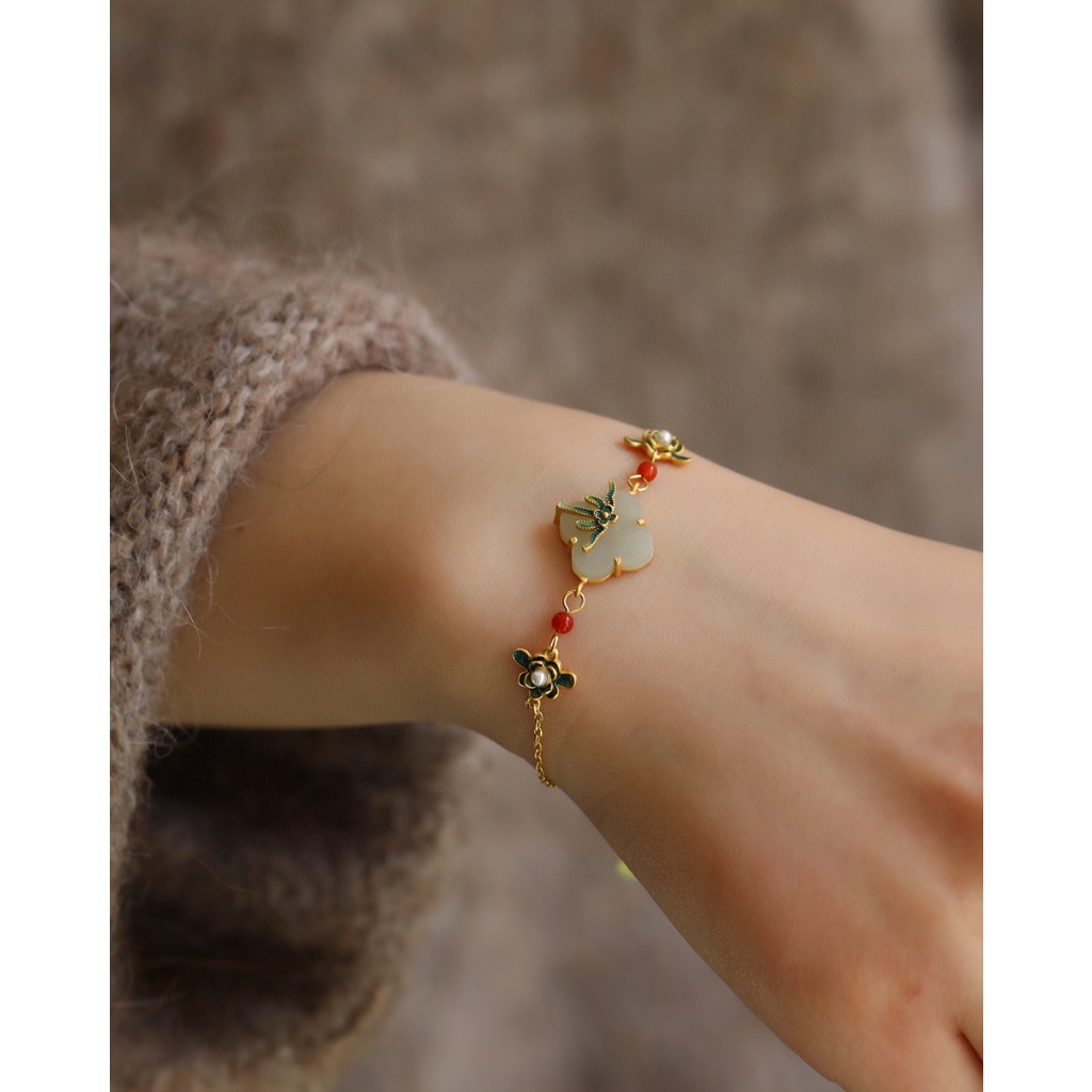 Vòng đeo tay hình hoa cỏ bốn lá thanh lịch cho nữ