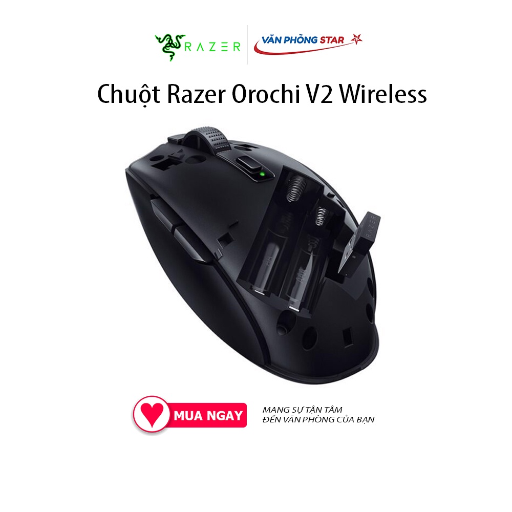 Chuột Razer Orochi V2 Wireless cảm biến laser 8.200 dpi pin 7 tháng kết nối không dây wireless bluetooth chính hãng