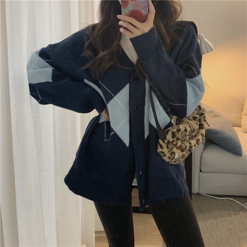 Áo cardigan dệt kim  tay dài dáng rộng phong cách thời trang Hàn Quốc JP6 MM | BigBuy360 - bigbuy360.vn