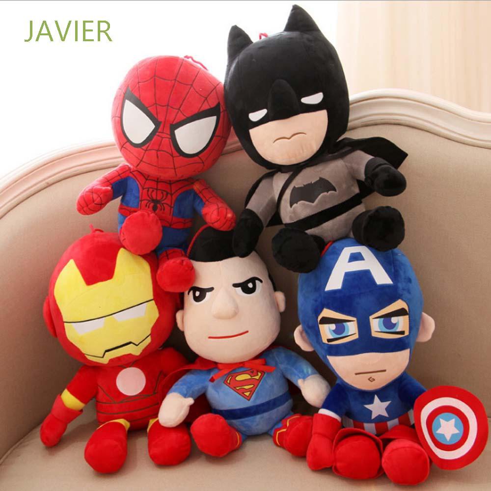 JAVIER Anime Marvel Avengers Christmas Gifts Plush Toys Anime Plush Toys For Kids Iron Man Captain America Batman Spiderman Soft Toy Movie Dolls