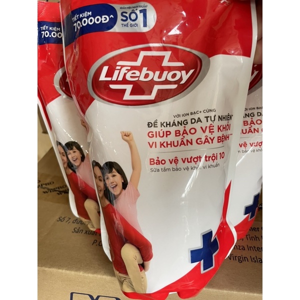 Túi Sữa tắm Lifebuoy bảo vệ vượt trội10