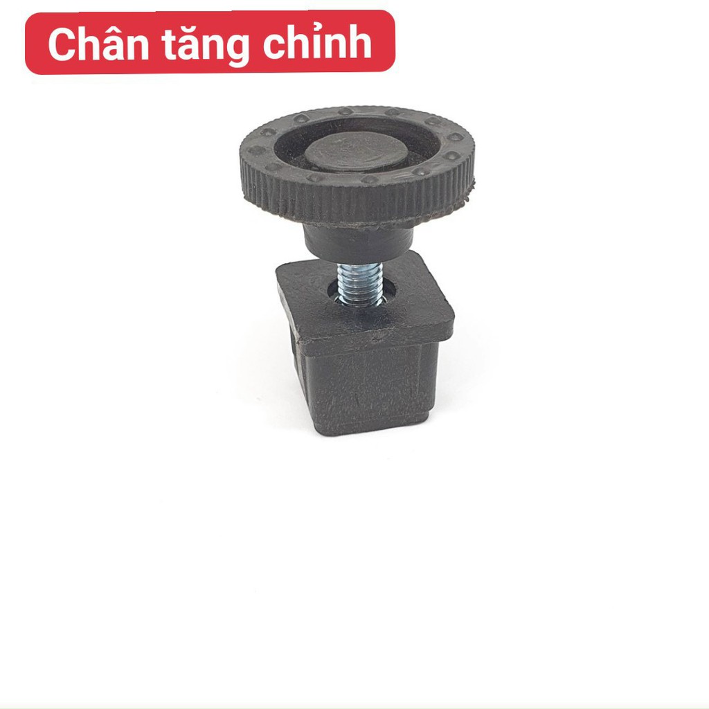 Bộ chân tăng chỉnh KT 25*25-30*30-40*40 - 20x40 đóng trong, có ecu giữa chất liệu thép, chân tăng giảm chiều cao