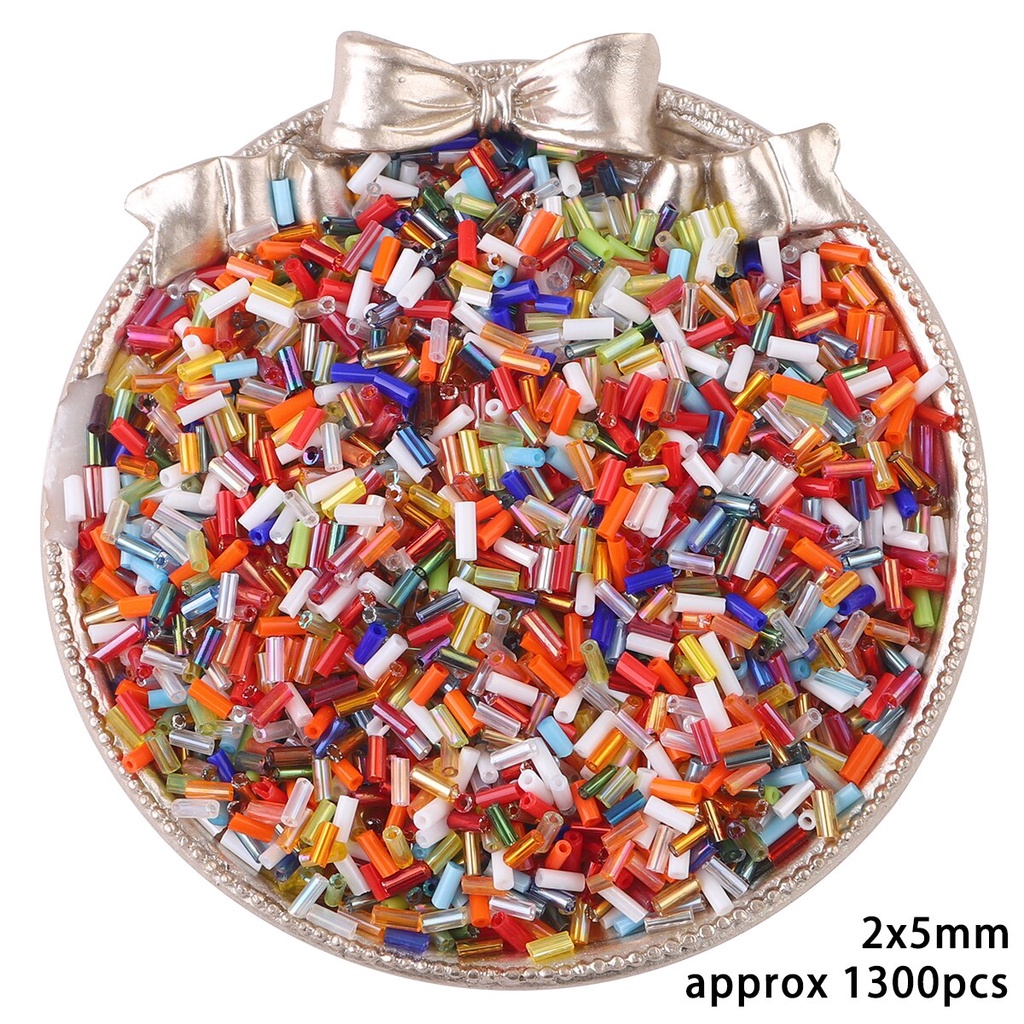 Bộ 1300 hạt thủy tinh trong suốt nhiều màu xinh xắn tiện dụng dùng để làm trang sức