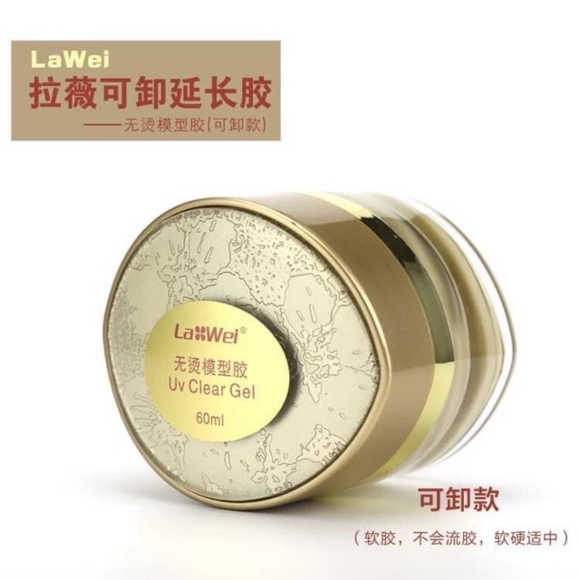 Gel nắp Lawei chính hàng không nóng- 3 màu- trắng-trong-Hồng -15ml