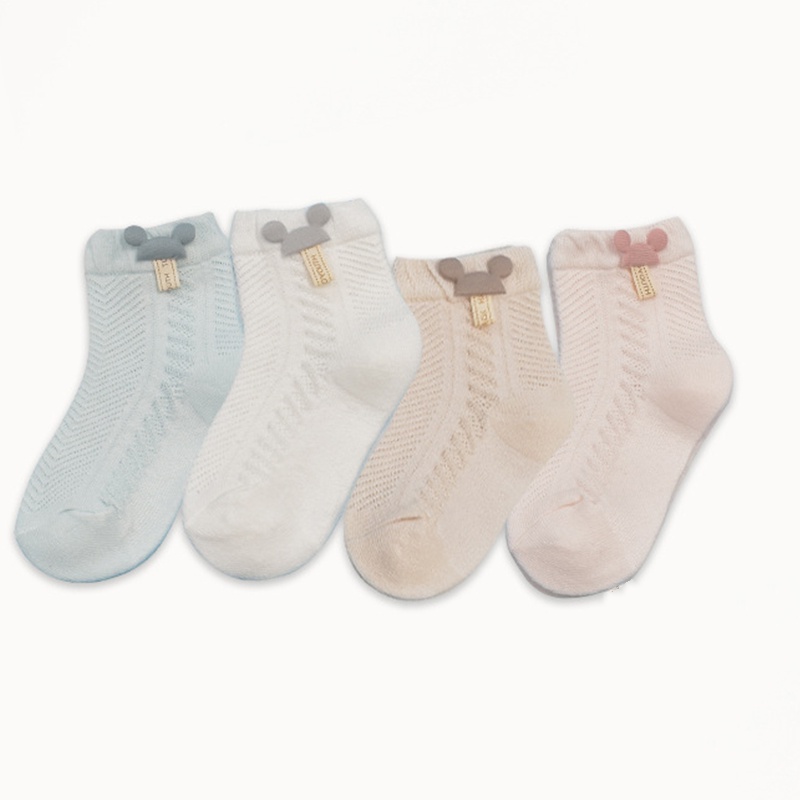 Vớ Cotton Cổ Ngắn Phối Lưới Thoáng Khí Thời Trang Xuân Hè Cho Bé