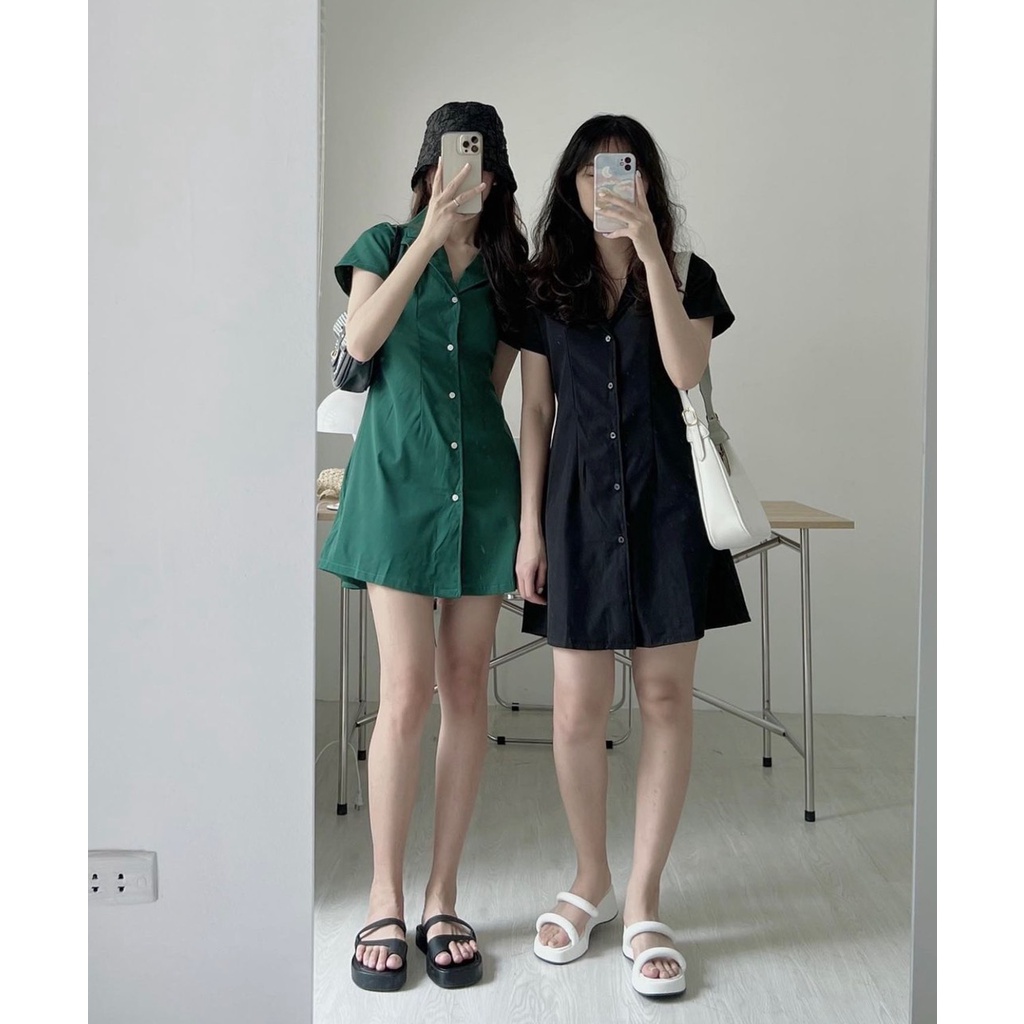 LOVI SHOP - Đầm sơ mi Cổ Vest Basic  Nhiều Màu LOVI