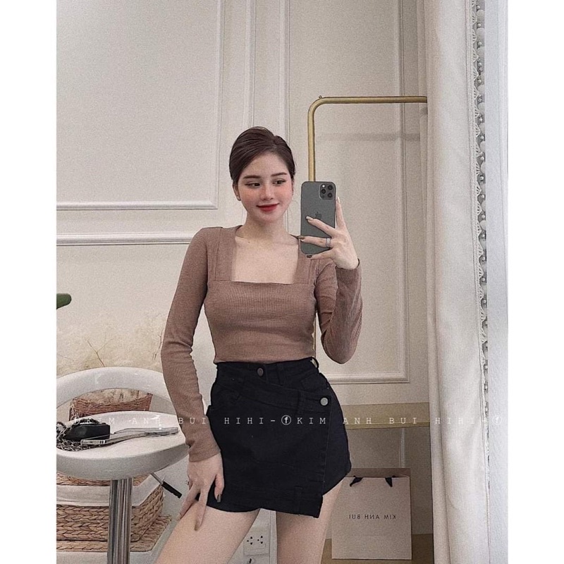 [Siêu Hot] Áo Len Body Cổ Vuông 3 Màu, Áo Nữ Dáng Ôm Sexy Có Ảnh Thật Kèm Video | BigBuy360 - bigbuy360.vn