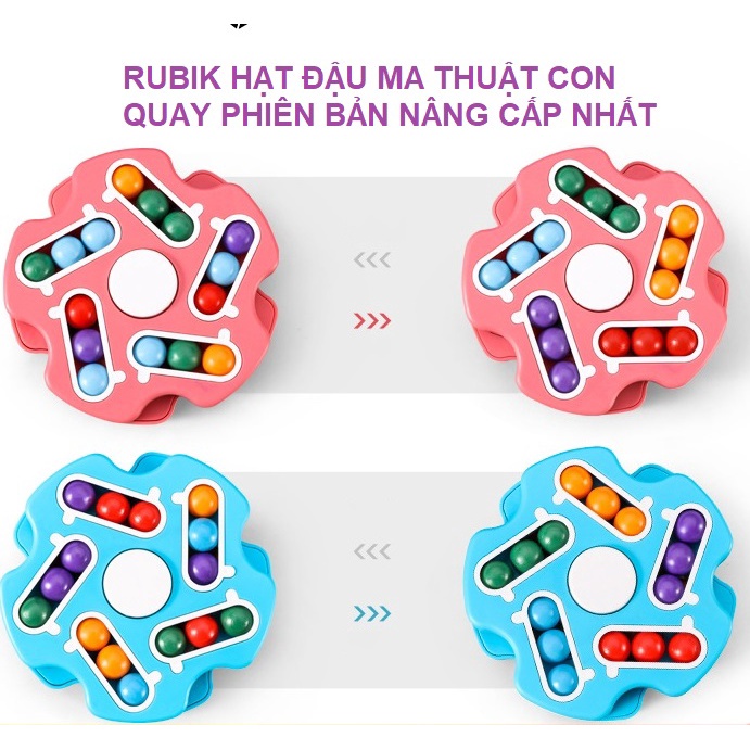 Rubik Biến Thể Hạt Đậu, Rubik hình Ngôi Sao 2 trong 1 Magic Bean Spinner, Đồ chơi thông minh cho bé