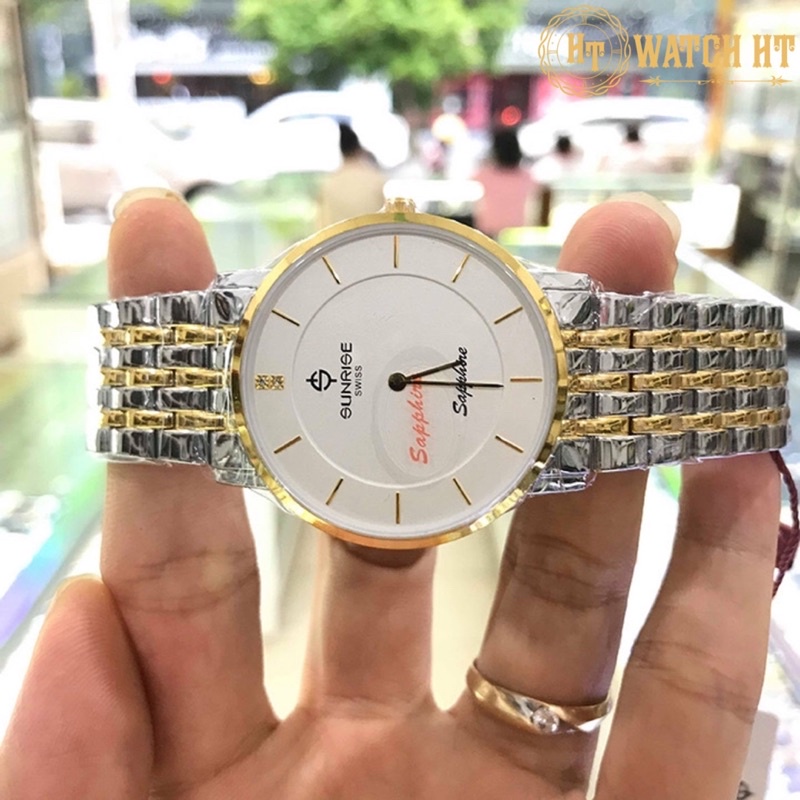 Đồng hồ nam SUNRISE 737SWB Full hộp, thẻ bảo hành chính hãng, Kính Sapphire chống xươc