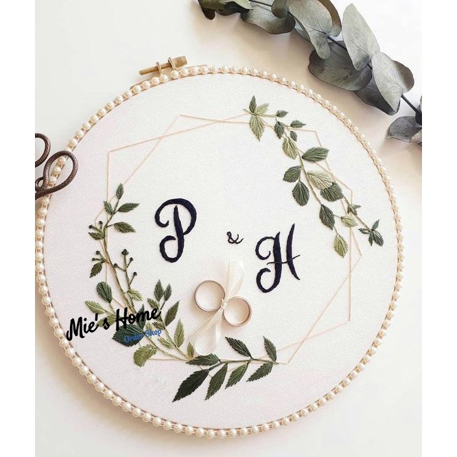 KIT thêu tay kỉ niệm ngày cưới Vintage DIY tự làm thay thiệp Chúc Mừng handmade trang trí quà tặng - MIE Handmade Shop