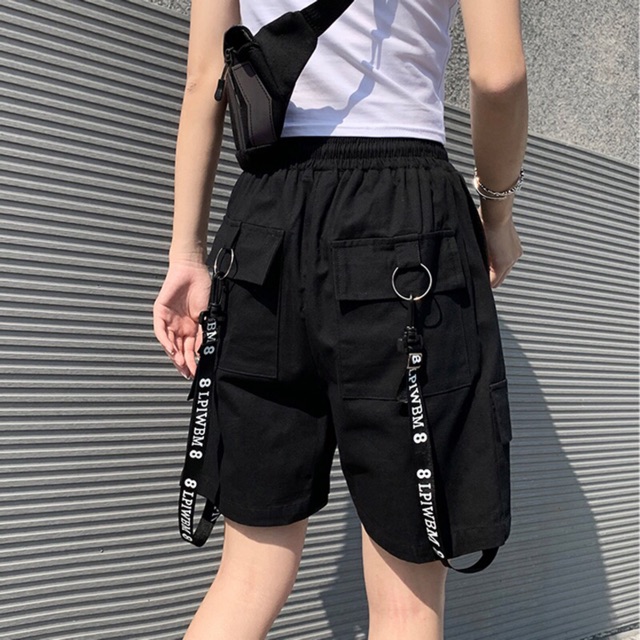 Quần short ngố kaki túi hộp unisex Dây Đen Trắng nam nữ phong cách ulzzang Wind | BigBuy360 - bigbuy360.vn