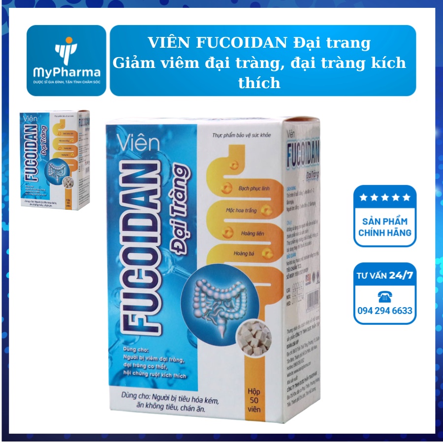 Viên Fucoidan đại tràng – Hỗ trợ giảm viêm đại tràng co thắt
