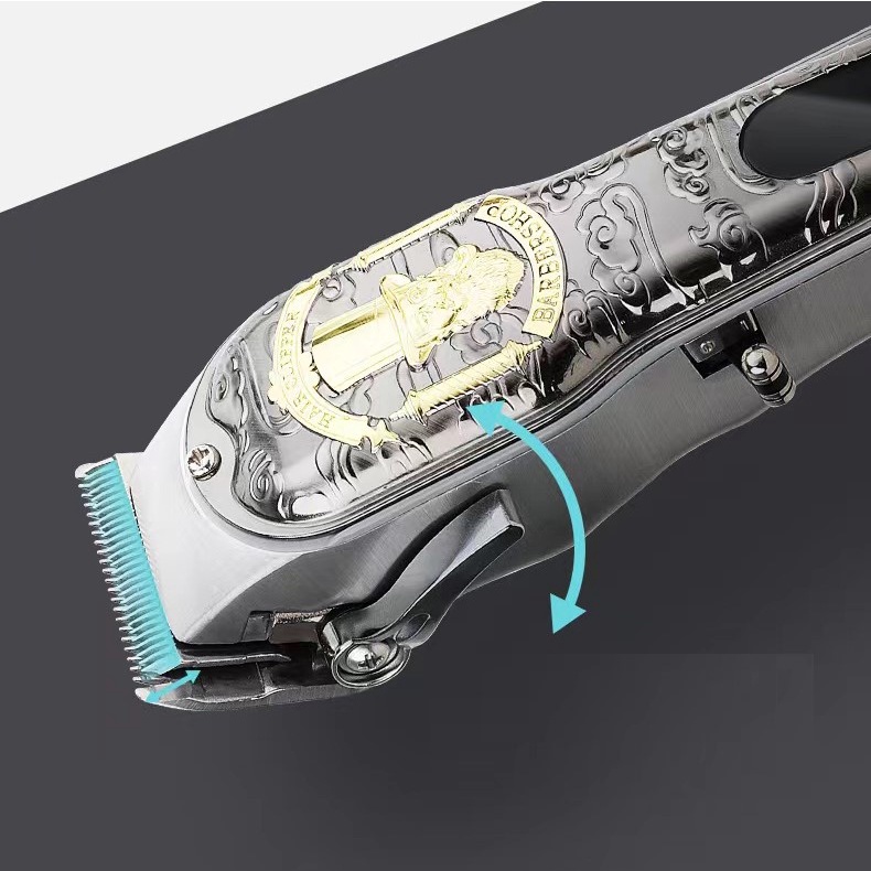 Tông Đơ Cắt Tóc Chuyên Nghiệp Không Lõi Có Đèn LED Vàng Khắc Hình Rồng Có Thể Sạc Lại Cho Nam