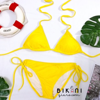 Bikini hai mảnh basic màu vàng