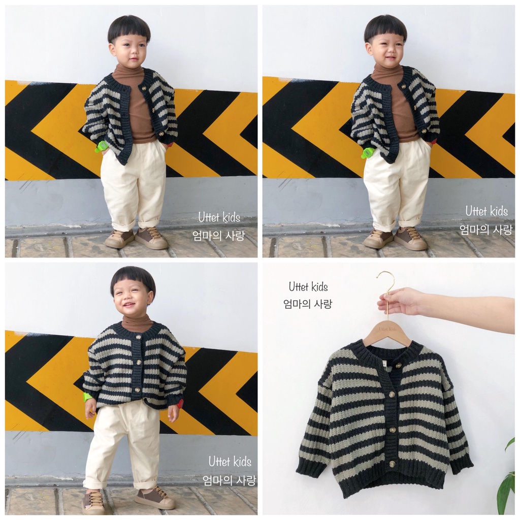 ÁO KHOÁC LEN CARDIGAN DÀNH CHO BÉ GÁI VÀ BÉ TRAI PHONG CÁCH HÀN QUỐC FORM CHUẨN