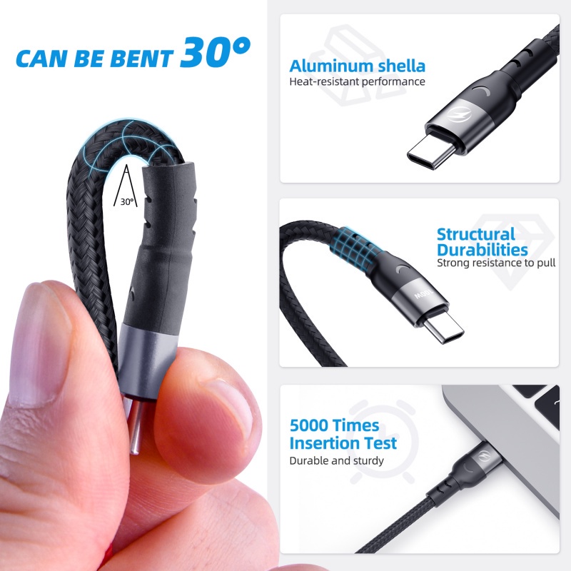 Dây cáp sạc nhanh type C HdoorLink PD 100W 480Mbps tiện dụng cho Samsung Xiaomi Huawei