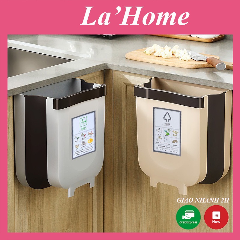 Thùng rác gấp gọn thông minh La'Home treo cửa tủ nhà bếp sang trọng tiện lợi size lớn