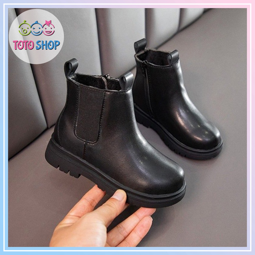 Thanh lý Giày bốt da cao cổ cho bé - Boot da mềm phong cách hàn quốc cho bé trai bé gái