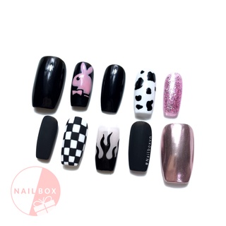 Nail Box Móng Úp Thiết Kế Thỏ Hồng Kèm Keo