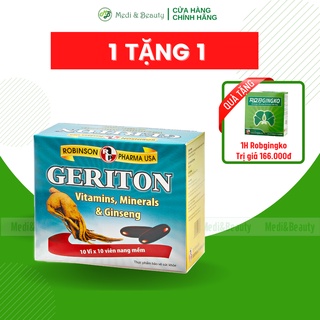 Combo bồi bổ sức khỏe bổ sung vitamin và khoáng chất geriton hộp 100v tặng 1 hộp bổ não robgingko hộp 100v